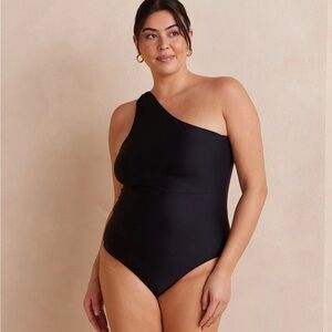 Summersalt The Sidestroke One Piece Swimsuit Size 22 Sea Urchin Black NWOT